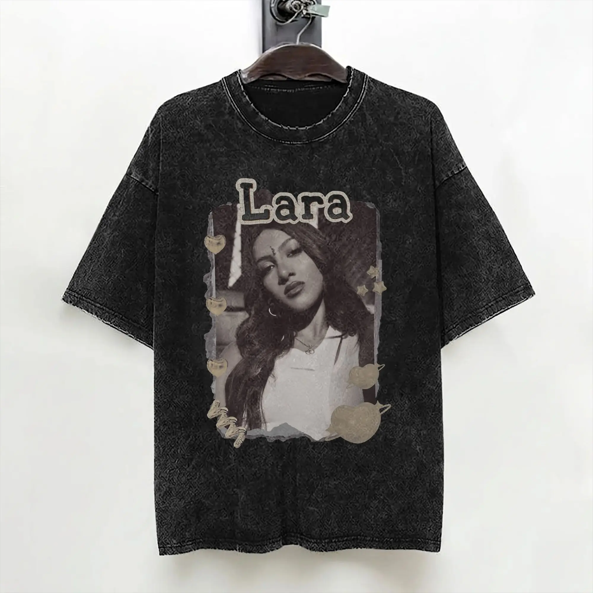 Lara Katseyes Kpop Girl Group T Shirt Washed Cotton Harajuku T-Shirts  Novelty Men Women Streetwear Summer Tops Tees