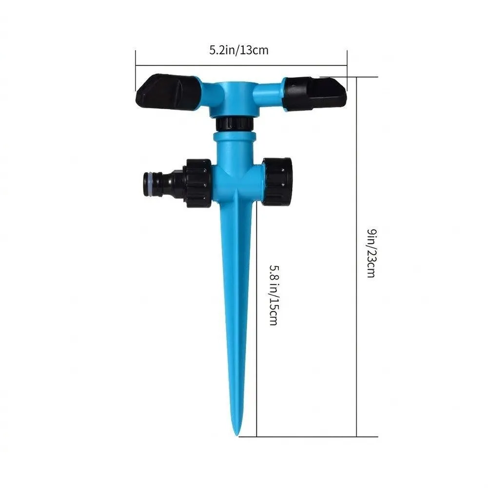 Lawn Sprinkler with 360 Degree Rotation and Sturdy Ground Spike Mount for Reliable Outdoor Watering Performance
