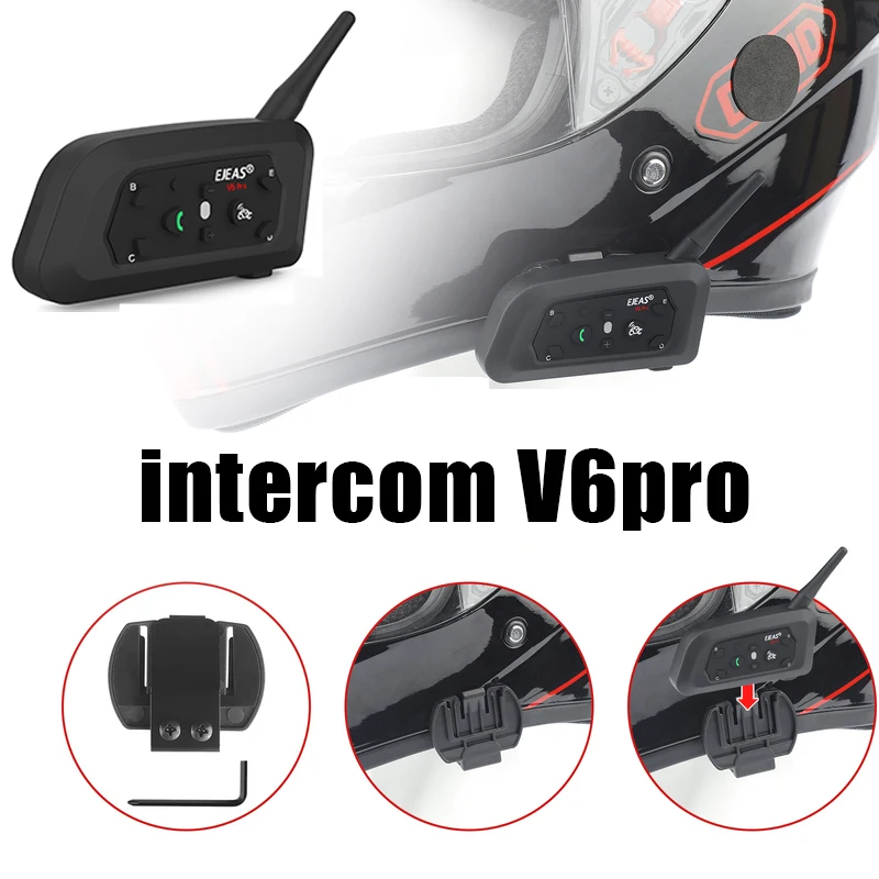 V6pro Referee Intercom Motorcycle Crowd Group Full Duplex Intercom Signal Stable Intercom Motorcycle Helmet 2024 New