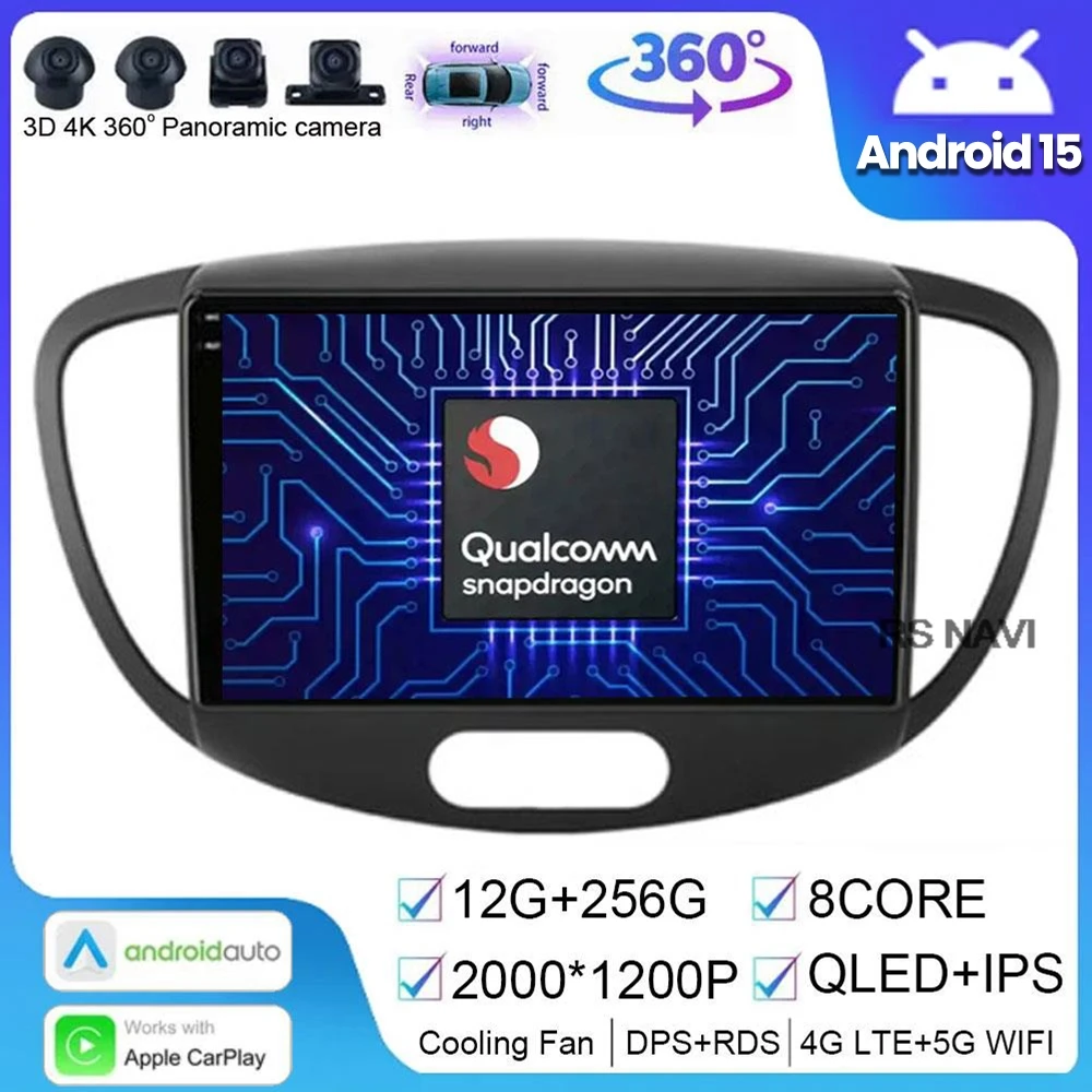 

Android 15 For Hyundai i10 2007 2008 2009 2010-2013 Multimedia Navigation GPS Car Radio Video Player No 2din Head Unit Stereo BT