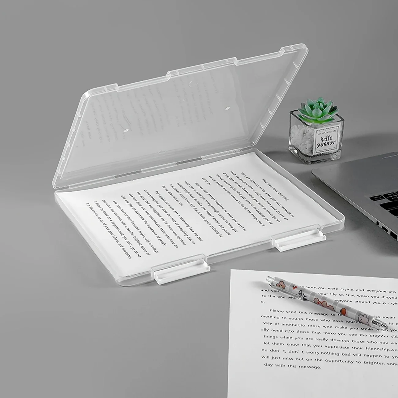 1 قطعة صندوق ملفات محمول متعدد الطبقات ، صندوق ملفات شفاف محمول ، صندوق ملفات PP بلاستيكي A4 ، صندوق تخزين عقد مقاوم للماء #4