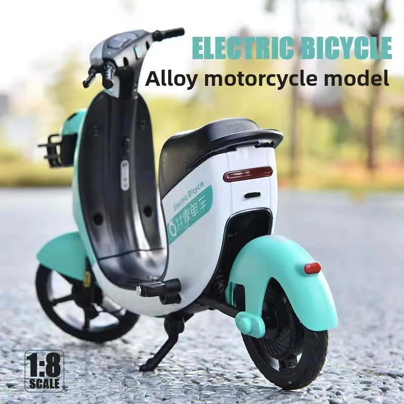 

1:8 электрическая маленькая желтая тележка, креативная имитация модели из сплава, орнамент, детская игрушка, литая под давлением модель автомобиля из сплава, Коллекционная модель