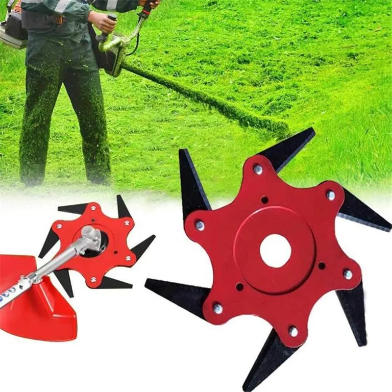 Lawn Mower Head Six-leaf Whirlwind Blade Grass Knife Agricultural Household Weeder Supplies Accessories 6 Steel Razors