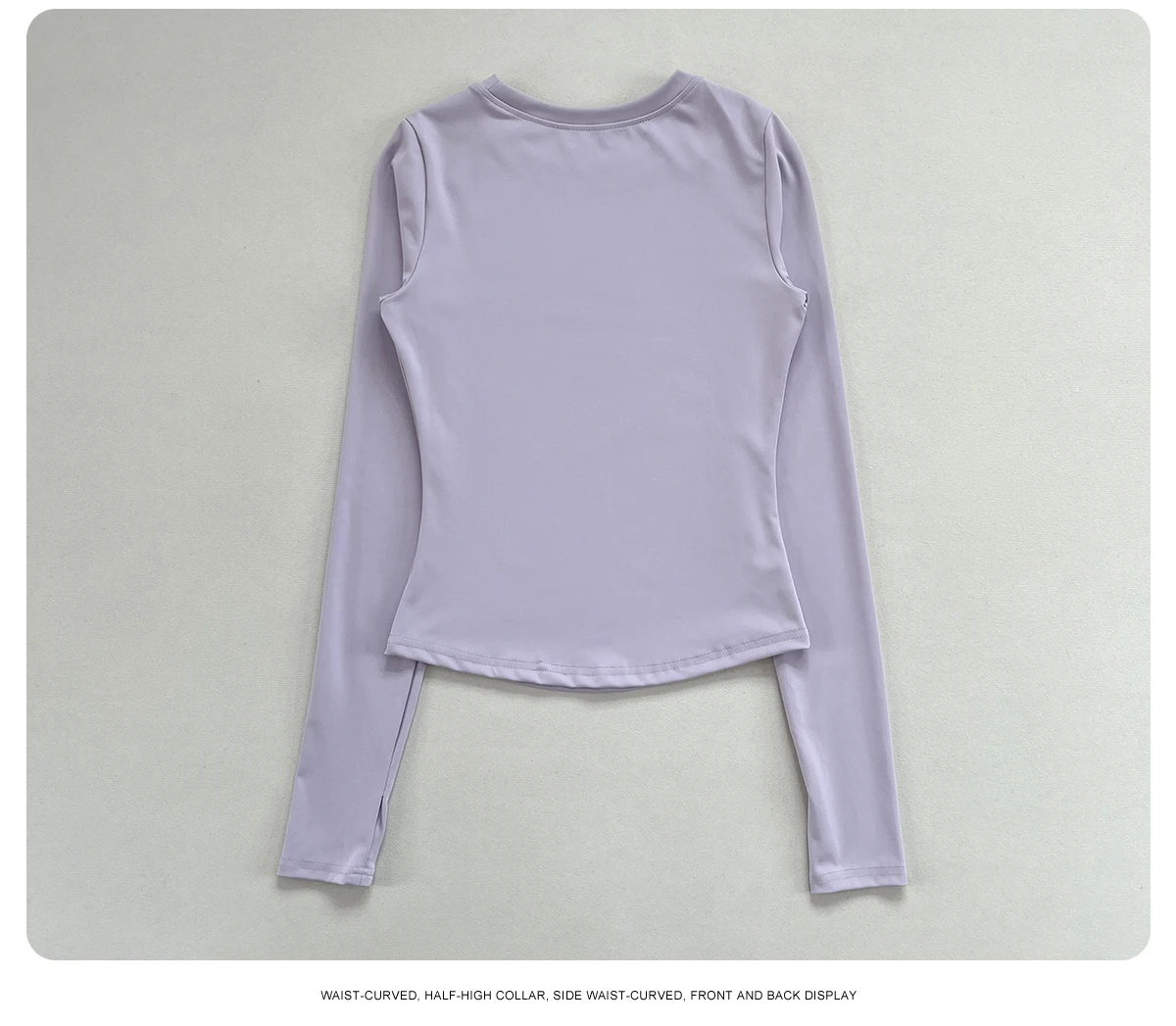 Schlankes Damen-Sportoberteil mit Langen Ärmeln, Rundhalsausschnitt, Weich und Atmungsaktiv für Fitness, Laufen, Yoga und Workout – Detail 9