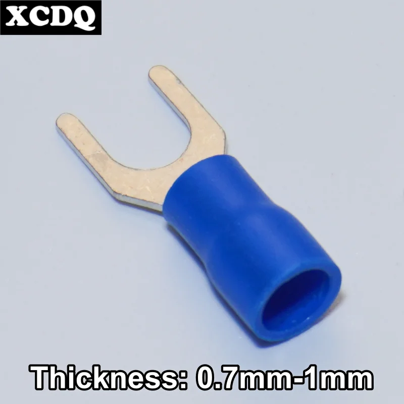 100pcs High Pass SV Copper Electric Wire Crimping Spade Cold Terminal Lug Cable Connectors Crimp Terminals with Sleeves