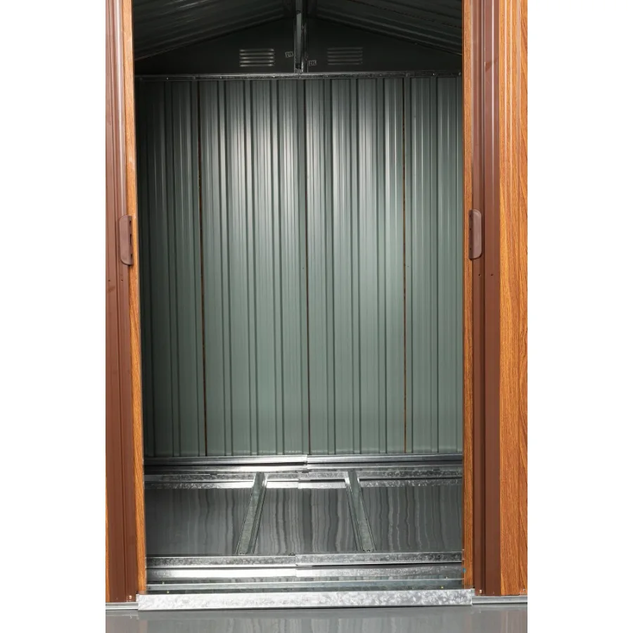 

Металлический навес для хранения вещей на открытом воздухе 6 x 6 футов с металлическим напольным основанием и окошком