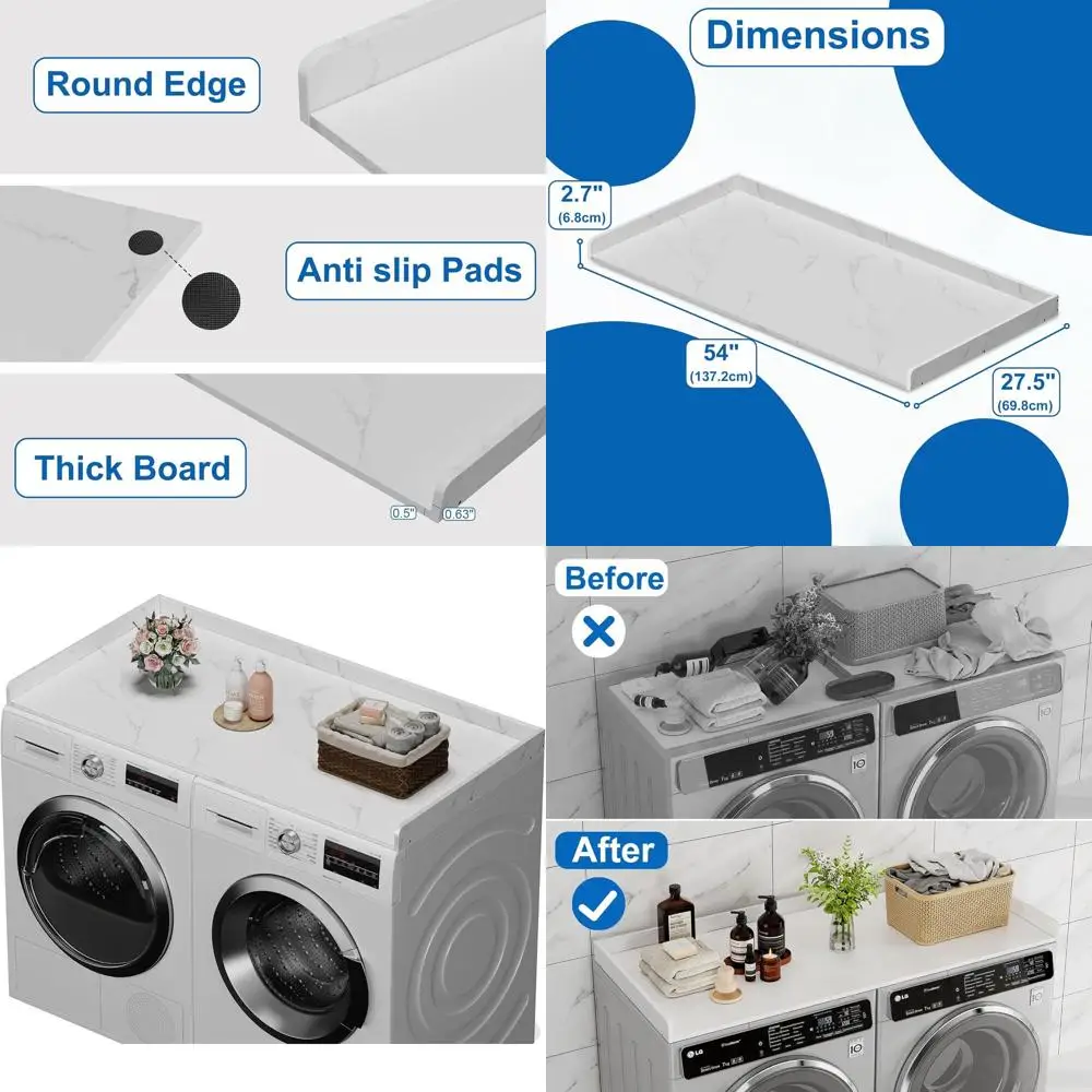 

Столешница из белого мрамора для прачечной с направляющими для хранения, 27,5 x 54
