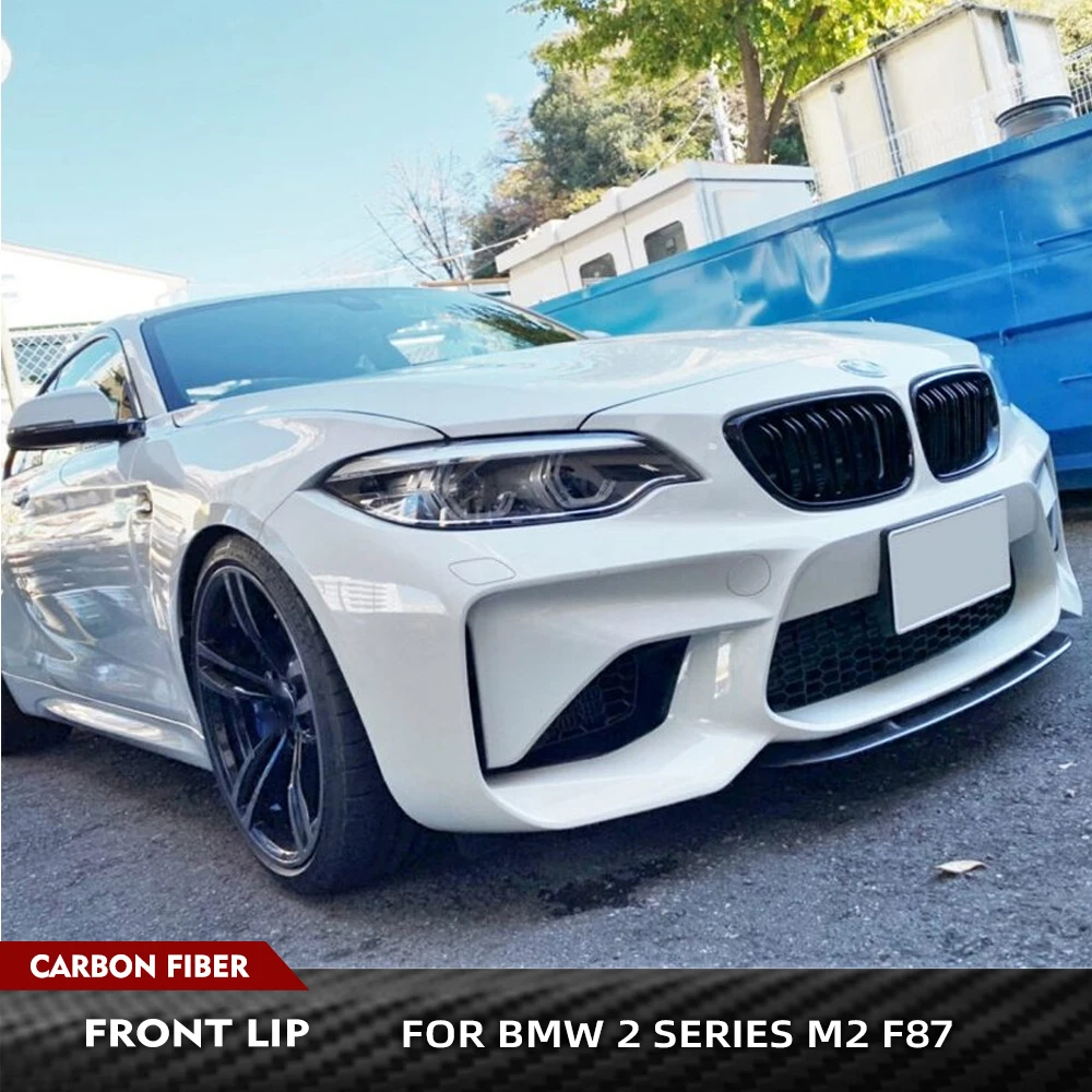 

Для BMW F87 M2 2016-2018 FRP Черный передний бампер, спойлер, сплиттеры, комплекты кузова, автомобильный передний бампер из углеродного волокна, сплиттеры для губ