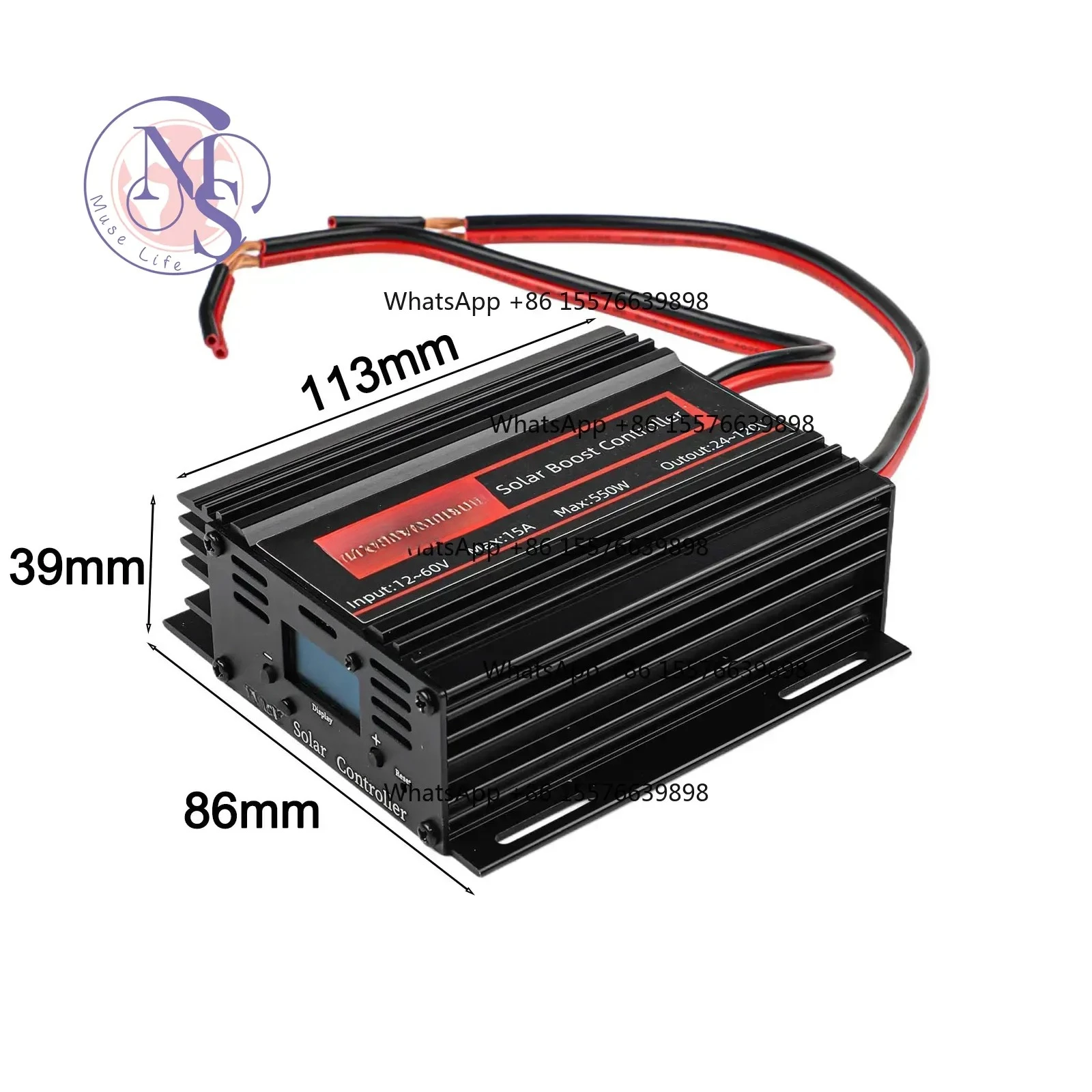 ZOCI-FOR-15A 550W Solar Booster Controller 12V-50V Input To 24-88V Charger Replacement Parts