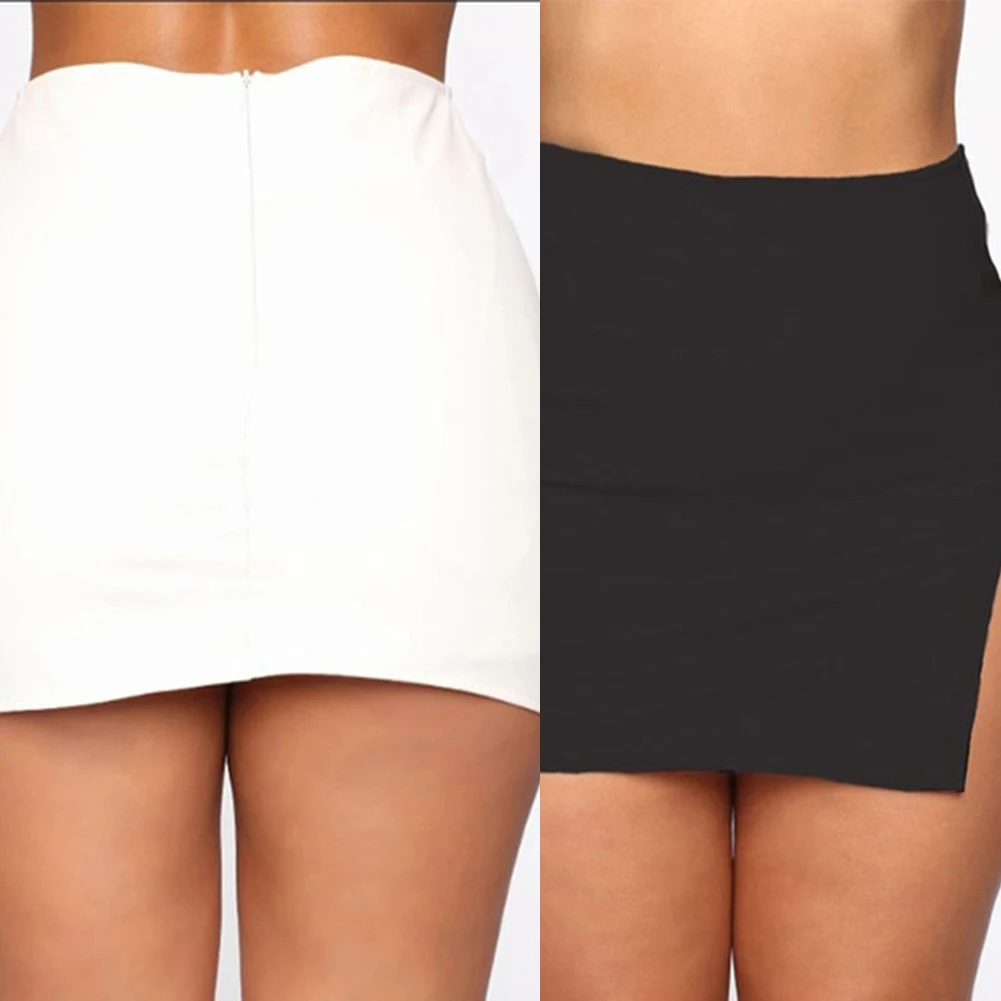 Nieuwe stijlvolle club dagelijkse vakantie rok dames retro hoge taille club dagelijkse vakantie normale effen kleur zomer split aan de voorkant