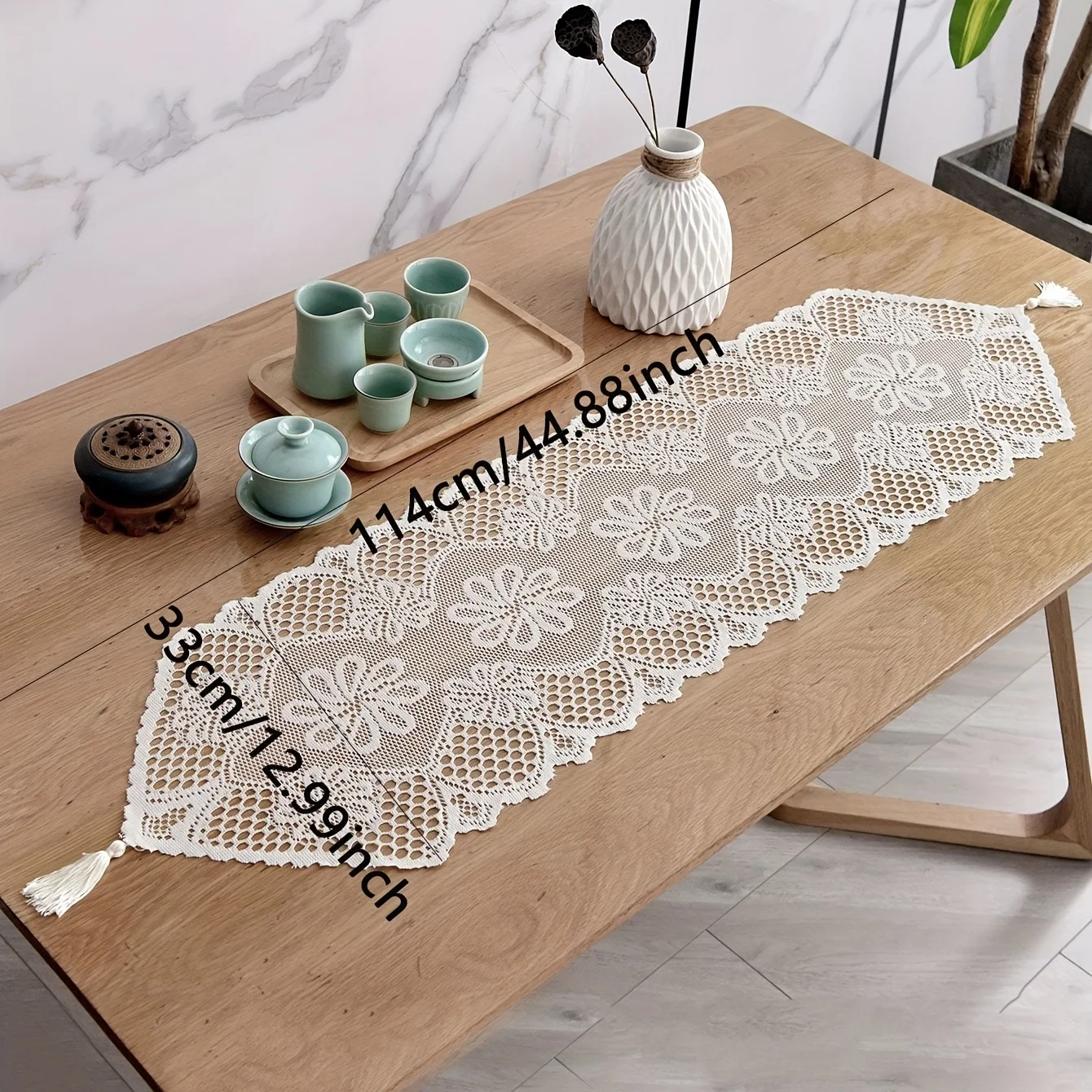 1pc-European style hollow lace lace design with white tablecloth, tablecloth, table flag, and dining mat