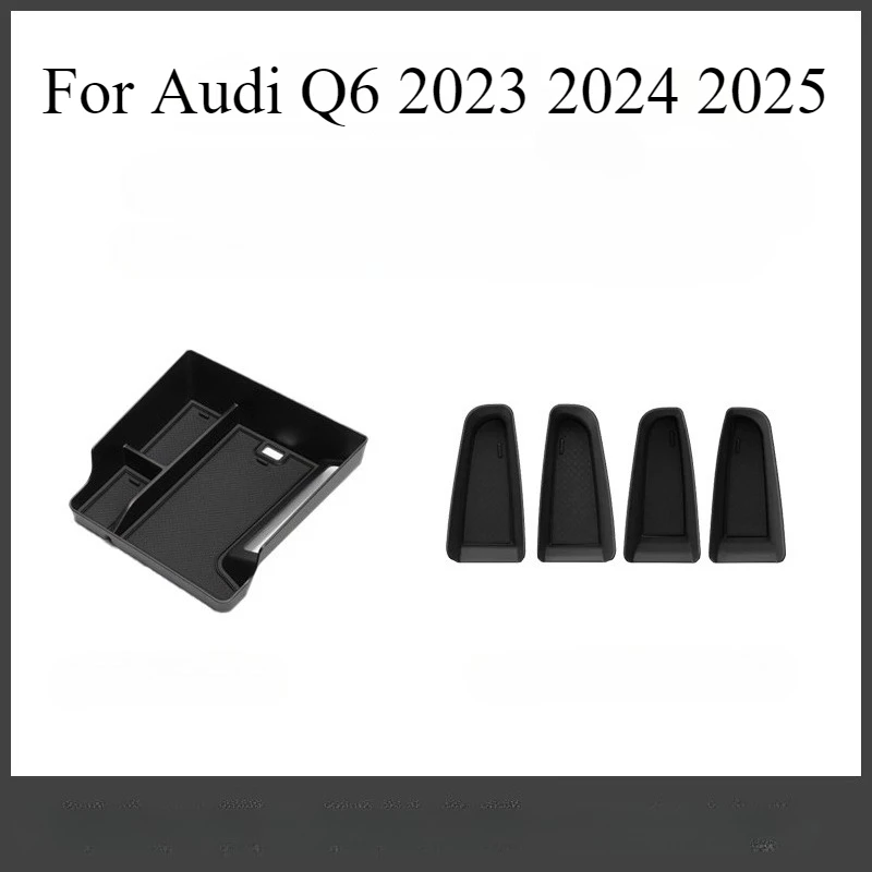 

Для Audi Q6 2023 2024 2025 Органайзер для центральной консоли Подлокотник и поднос для бокового кармана на дверь, аксессуары для вставки для хранения на заказ