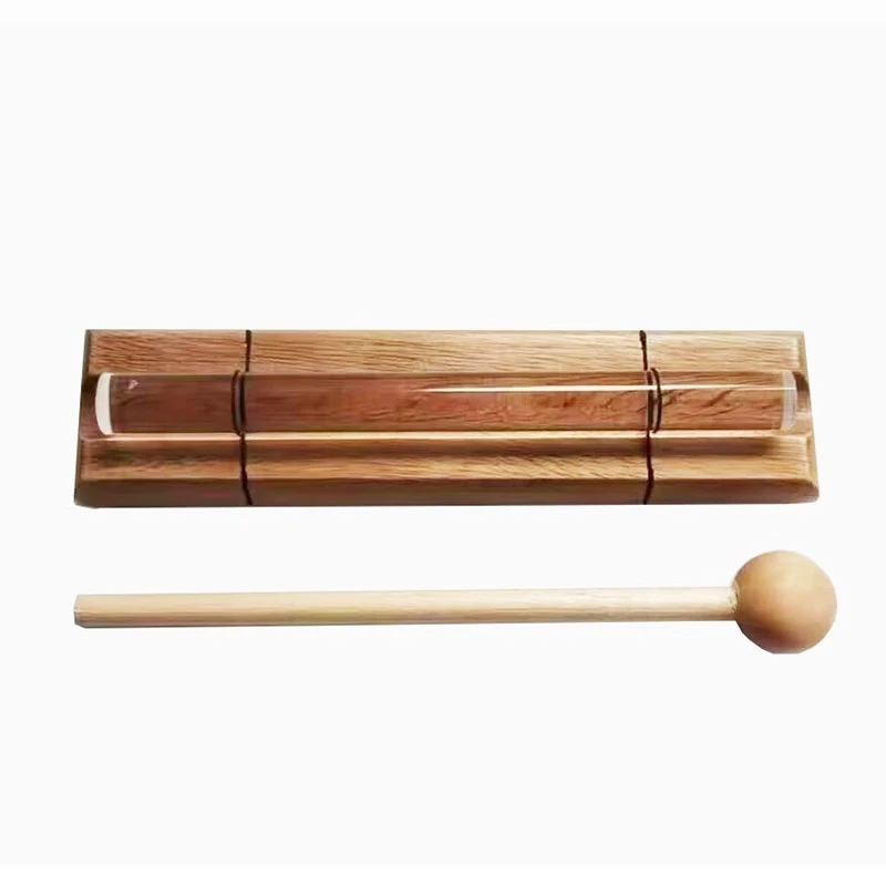 Crystal Sound Beam Meditation Healing Chimes Energy Chime Portable Quartz Hand Bell Stress Relieving Wooden Musical Instruments