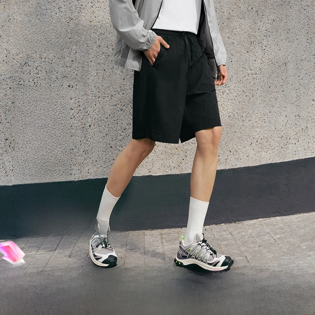 

Мужские повседневные свободные брюки для бега Semir, летние, новые, с текстурой, 2025, молодежные, активные, нейлоновые, прямые штаны