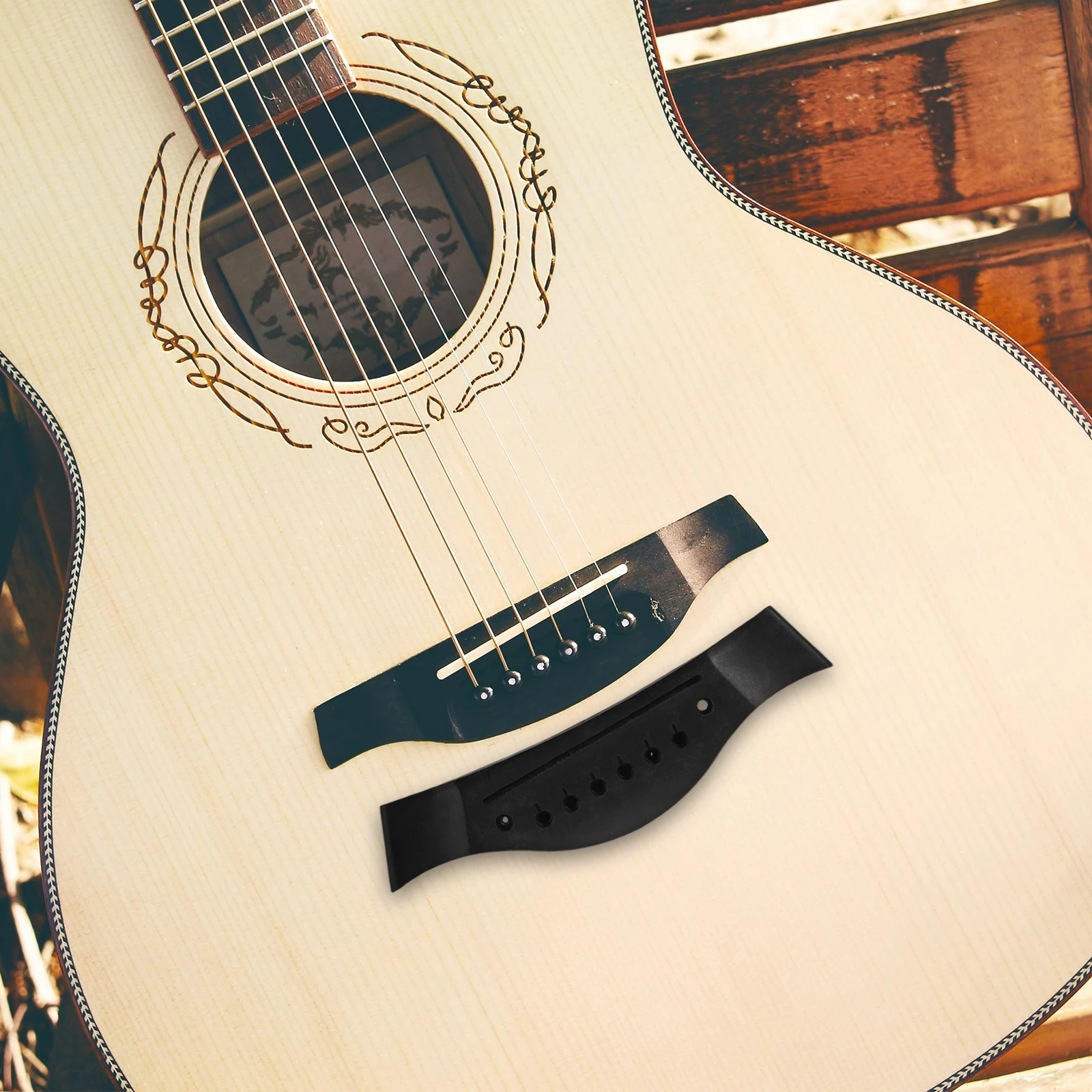 

4Pcs Acoustic Guitar Bridge Saddle Replacement Set Comfortable Playing Materials for Practice Performance