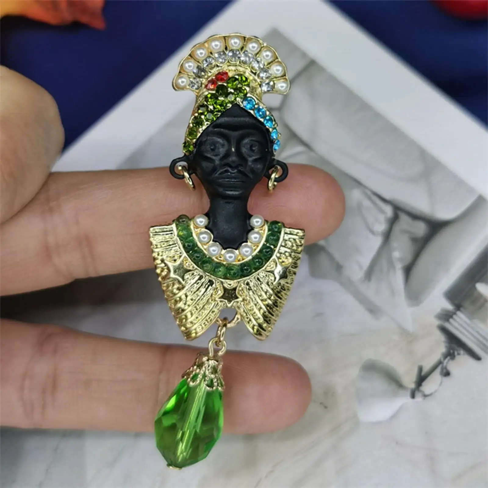 Brooch Pins Exotic Vintage Egypt Clip Broach Jewelry for Dress Shawl, Sweater, Girl, Kids
