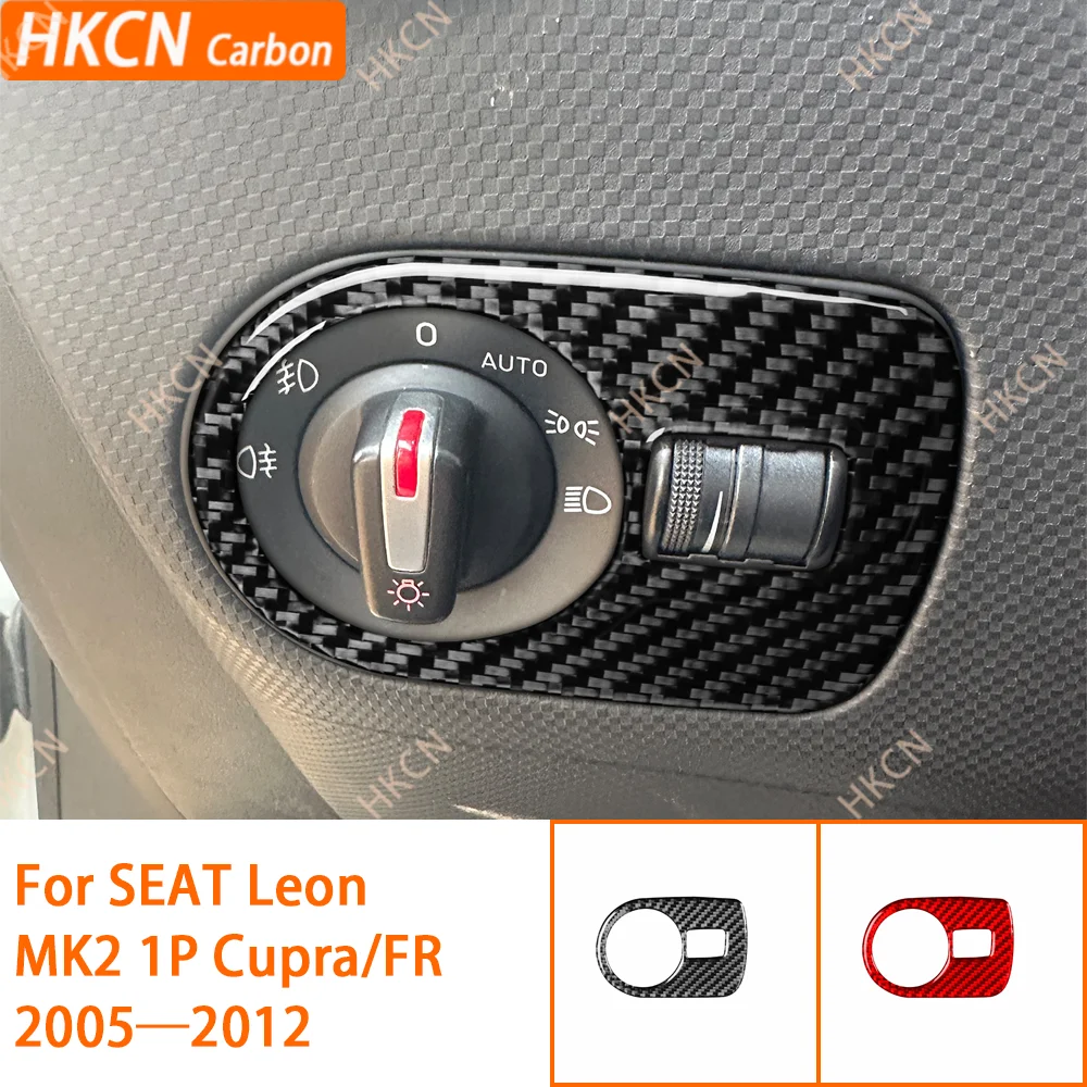 

3K Carbon Fiber Sticker for SEAT Leon Mk2 1P 2005—2012 Headlight Control Switch Panel Anti-Scratch Adhesive (Easy Install)