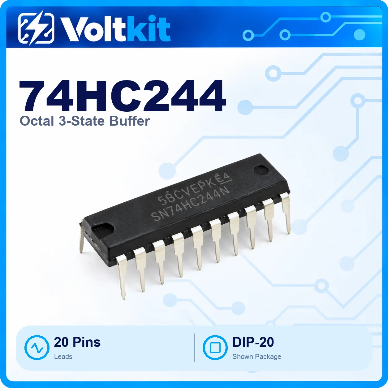 10PCS 74HC244 SN74HC244N SN74HC244 DIP-20 Logic IC Shift Register New Original In Stock Wholesale