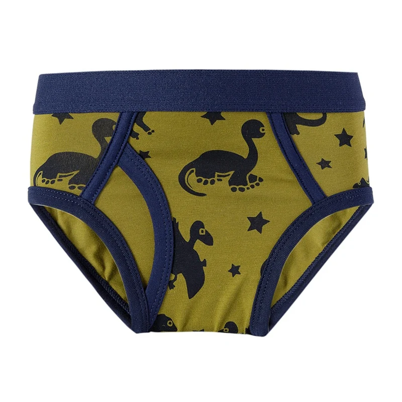 Children Underwear Boys Soft Cotton Skin-Friendly Briefs with Cartoon Print Kids Breathable Triangle Underpants 1-12Y