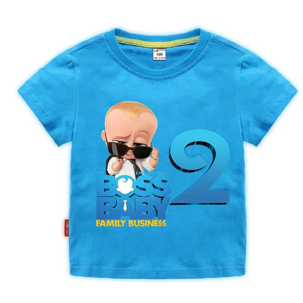 Bossed Number T-shirt Kids Baby Birthday Digital Clothes Boy Boutique Tops Cotton Hight Quality Toddler Shirts Children Clothing