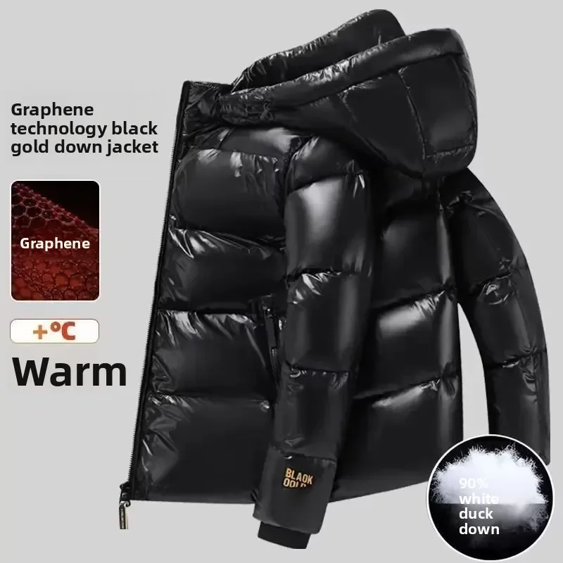 Зимняя мужская куртка с капюшоном, толстая куртка с капюшоном, графеновое хлопковое стеганое пальто, уличный стиль, теплая одежда, модный топ для мужчин