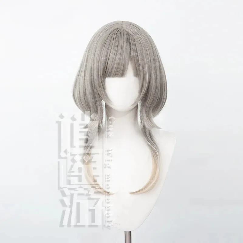 Anime Sandrone Cos Wig 50CM Gradient Short Hair Heat-resistant Synthetic Hair Halloween Party Cosplay Wigs+wig Cap