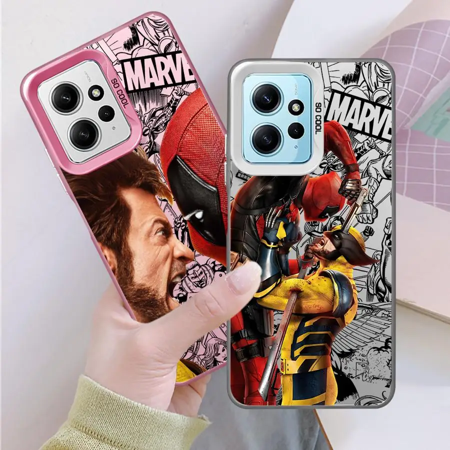 Marvel Deadpool Wolverine Cool Phone Case for Redmi Note 10 12 13 4G 5G 10S 10Pro 11 11S 11 12 13 Pro4G 5G 11 12 13ProPlus5G 12S