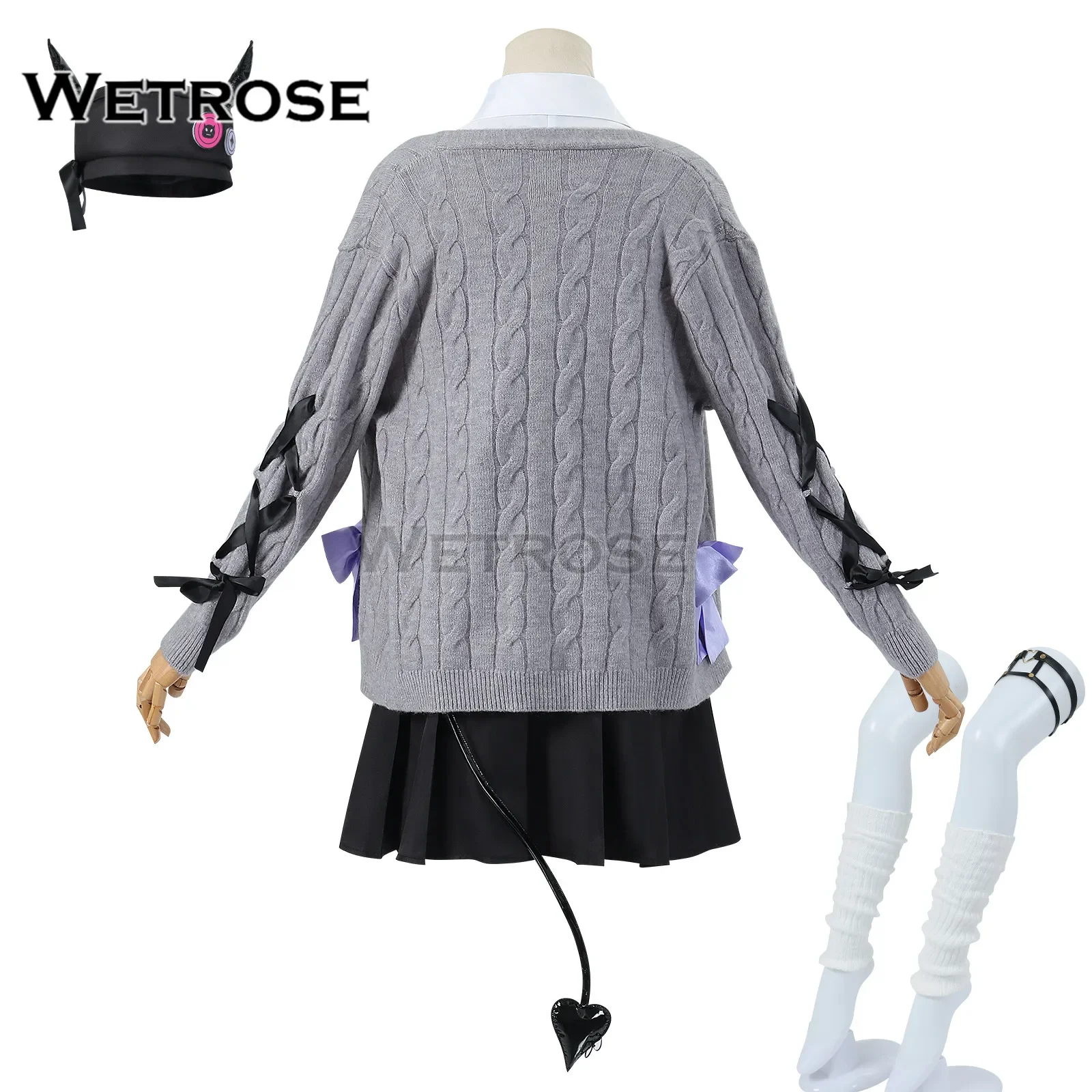 【Wetrose】متوفر في المخزون أزياء Tokoyami Towa التأثيرية الزي الجديد Hololive Holo Vtuber مجموعة كاملة من الشعر المستعار لعيد الهالوين وعيد الميلاد