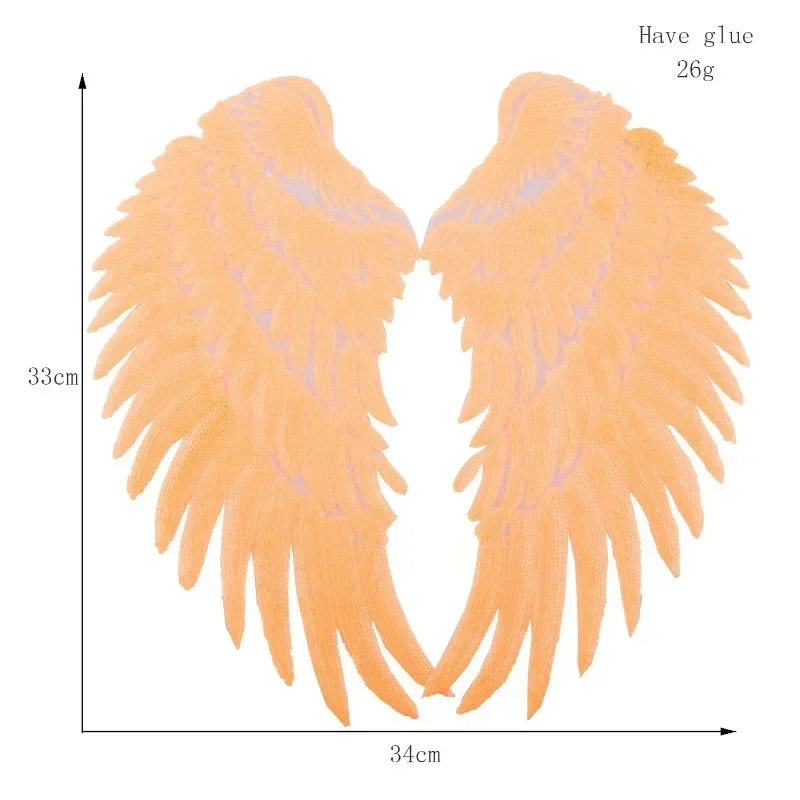1 Pair Large Sequin Wing Patch Sequins Angel Wings Patches Sewing Patches for Clothing Feather Patch for T-shirt Dress Hoodies