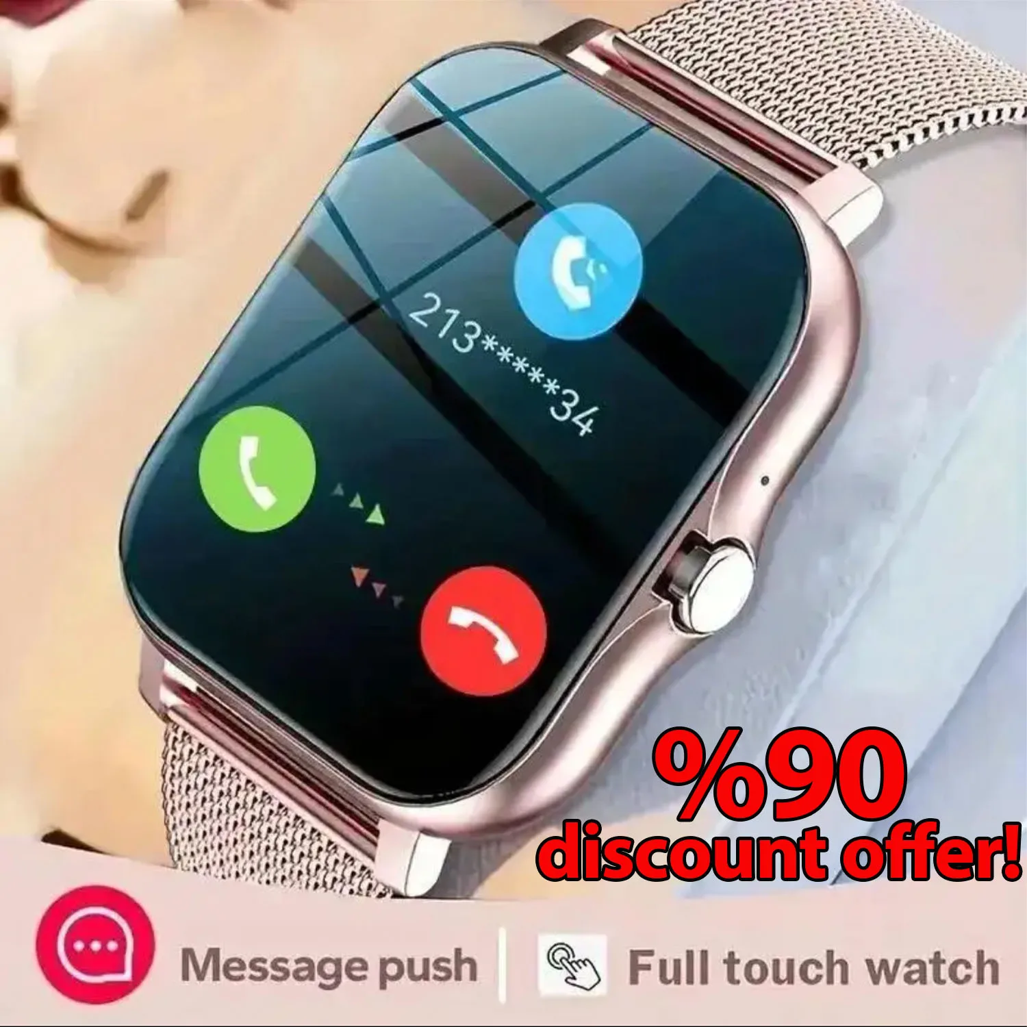 

Смарт-часы 2025, многофункциональные 1,44 дюйма, цветной экран, Bluetooth-вызов, мониторинг кислорода в крови/давления, умные часы для женщин и мужчин