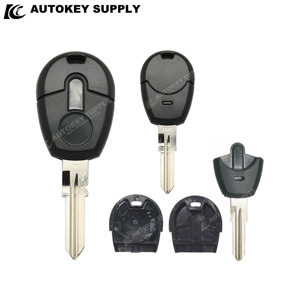 AutokeySupply AKFTS206 Transponder Black Blue Key For Fiat