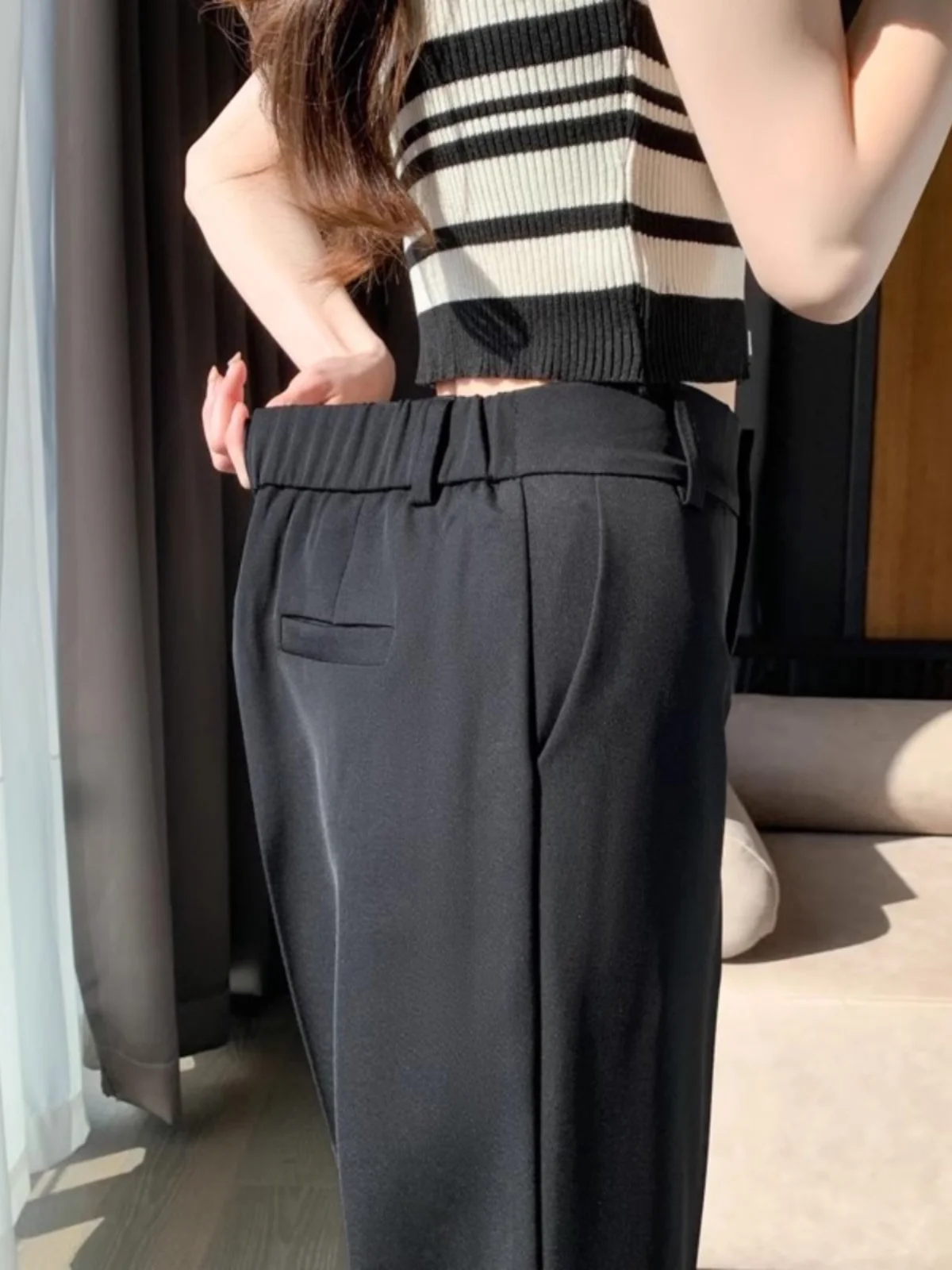 

Шелковые брюки Bla Harlan для женщин, летние тонкие повседневные брюки, размер 45, маленький размер, прямые брюки-трубы длиной 7/8, XS