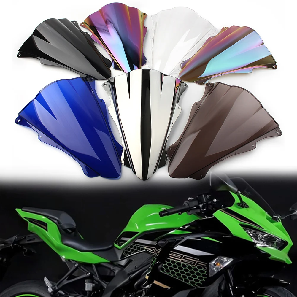 

Motorcycle Windshield Windscreen Double Bubble ABS Wind Deflector For Kawasaki Ninja ZX 25R 2020