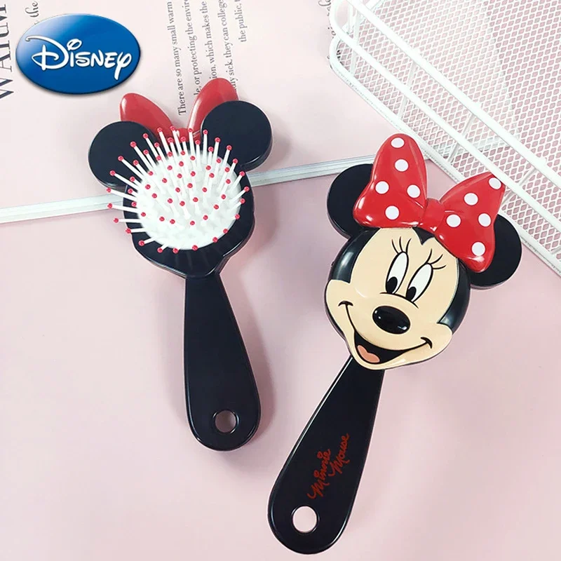 Disney Minnie Mouse Air Cushion Combs Cartoon Figures Spot Bowknot Massage Haircare Hairdressing Tool Hair Brush Girl Women Gift