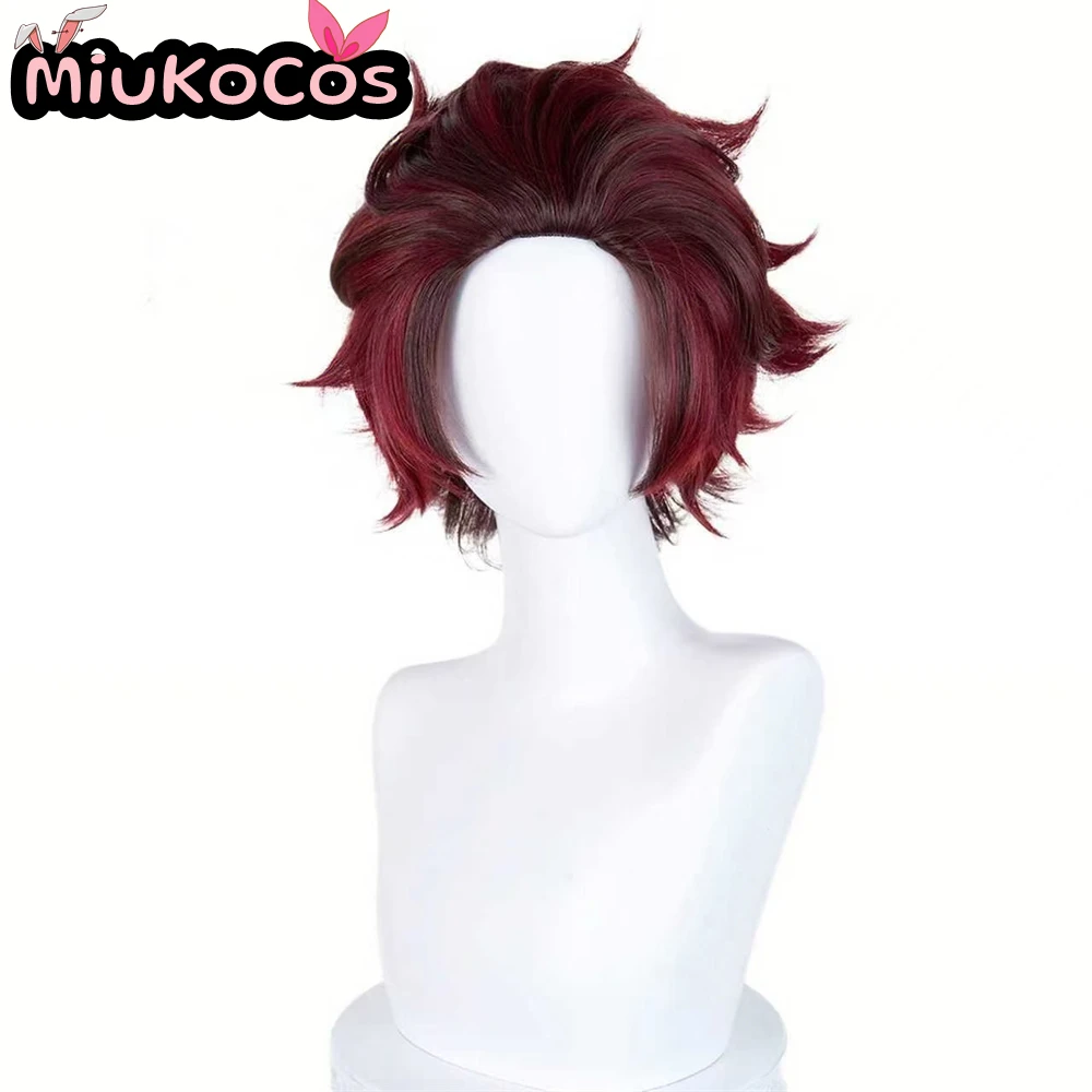 В НАЛИЧИИ Танджиро Камадо Косплей Парик Мико Косплей Аниме Убийца Демонов Косплей