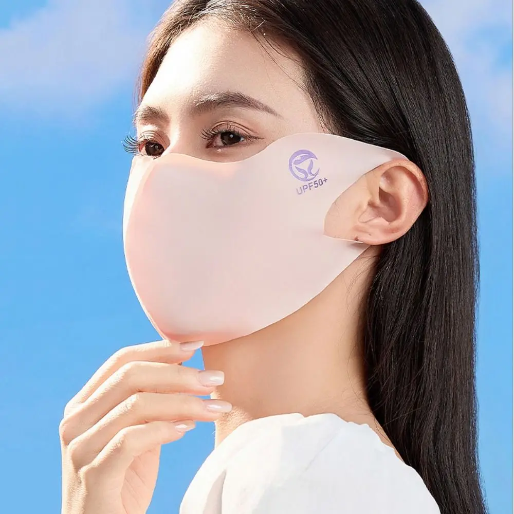 Traceless Sunscreen Mask Summer Ice Silk Mask Breathable Thin Sun Protection Face Cover Outdoor Travel Sports Face Shield