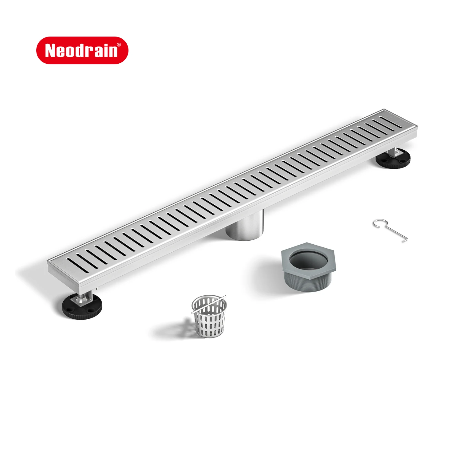 Customizable Length 304 Stainless Steel Linear Shower Drain V-Shaped Channel with Enhanced Drainage Efficiency
