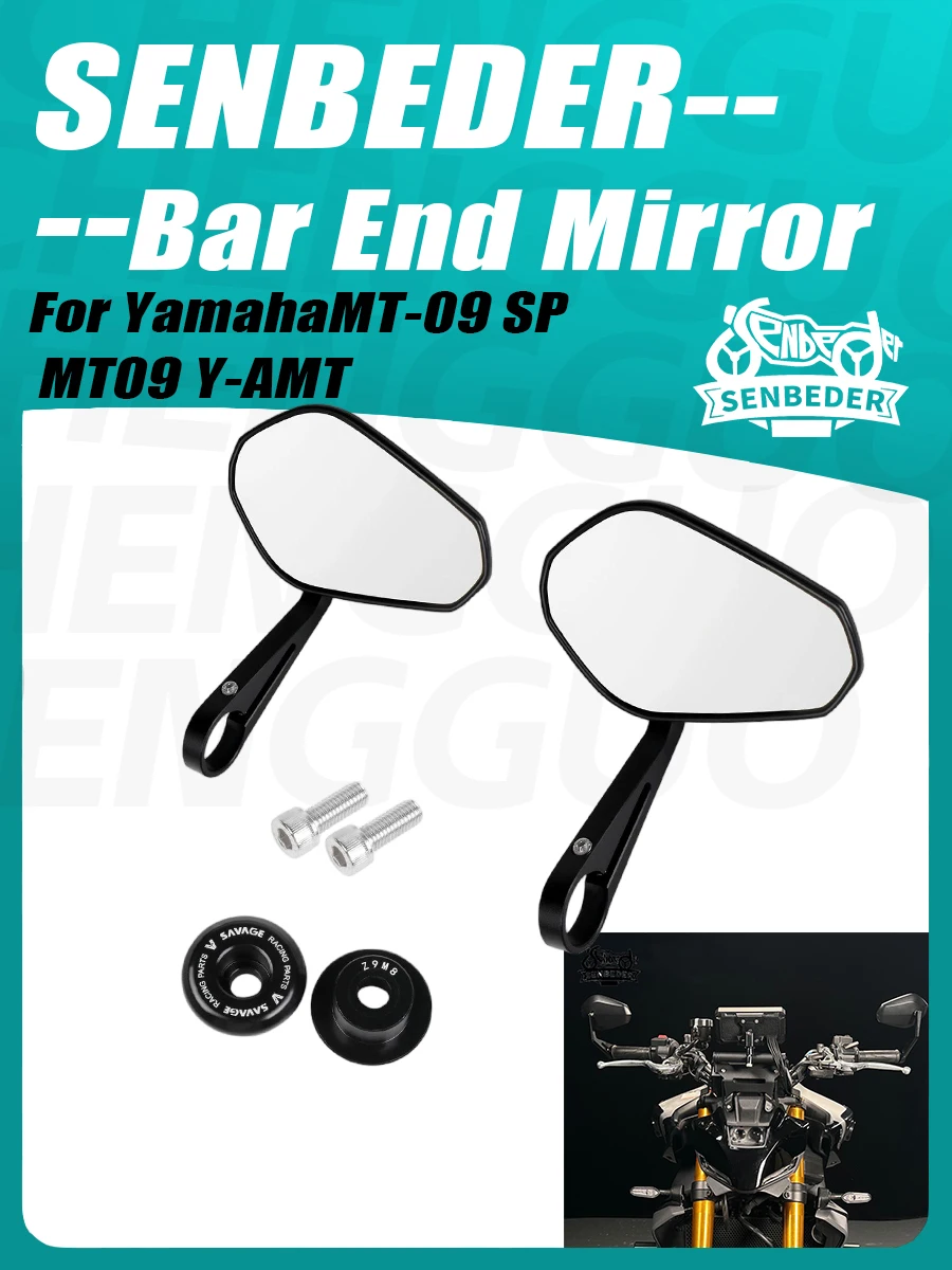 

SENBEDER rearview mirror Motorcycle Bar End Side handlebar Mirrors For Yamaha MT 09 SP Y-AMT 2024 2025 accesorios moto