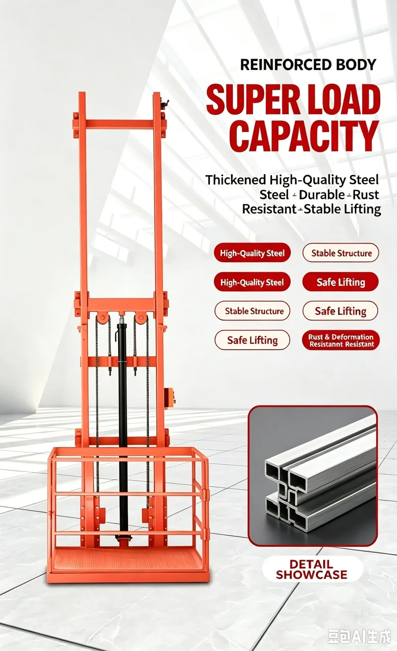 SCY Simple Electric Lift Freight Elevator Household Convenient Lift Small Hydraulic Lift Platform