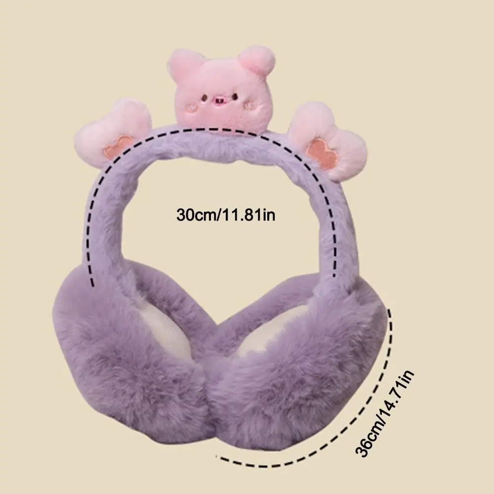 غطاء للأذنين على شكل حيوانات كرتونية عصرية قابل للطي غطاء أذن سميك مضاد للتجميد يحافظ على دفء الشتاء غطاء للأذنين للنساء والفتيات