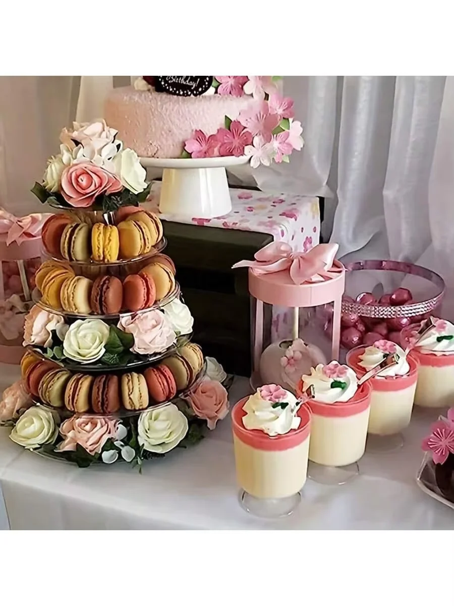 4/6-Tier Macaron Pastry Display Stand, Elegant Cupcake & Cookie Serving Tray, Ideal Decorative Rack for Holiday Parties