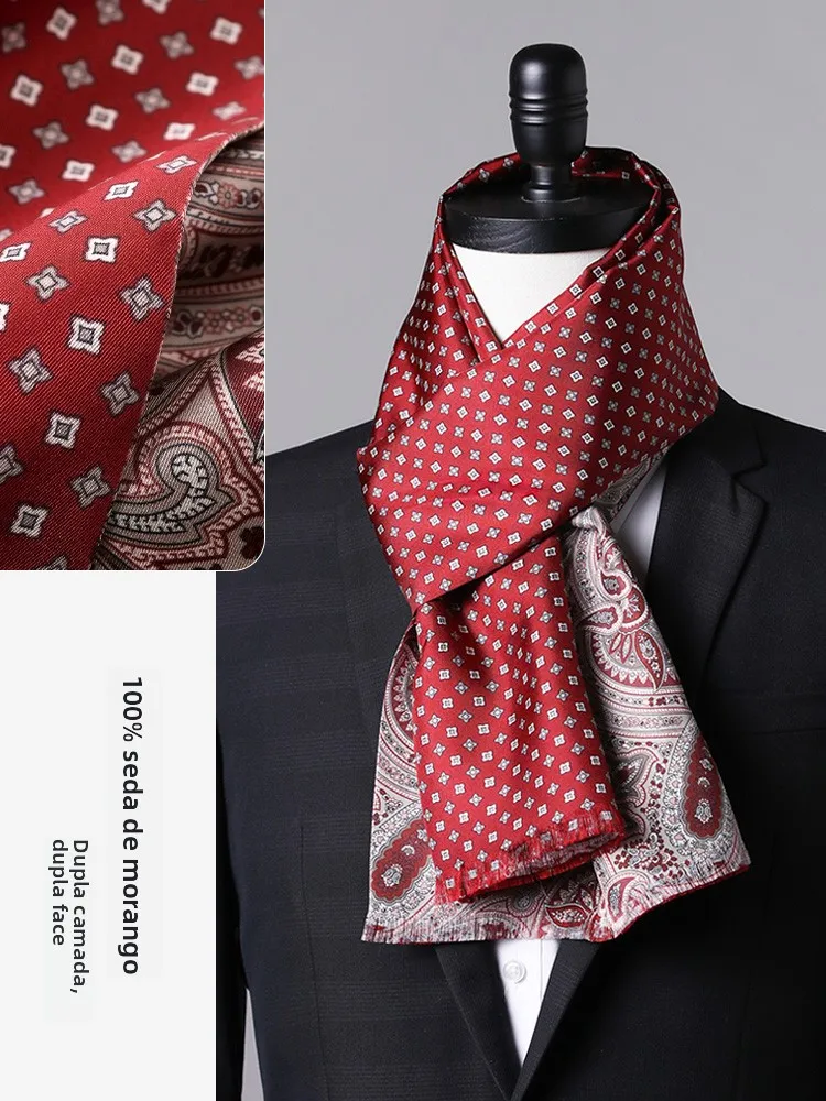 high-end-men's-silk-scarf-hangzhou-silk-long-scarf-for-suit-neck-protection-retro-style-men's-scarf-versatile-geometric-pattern