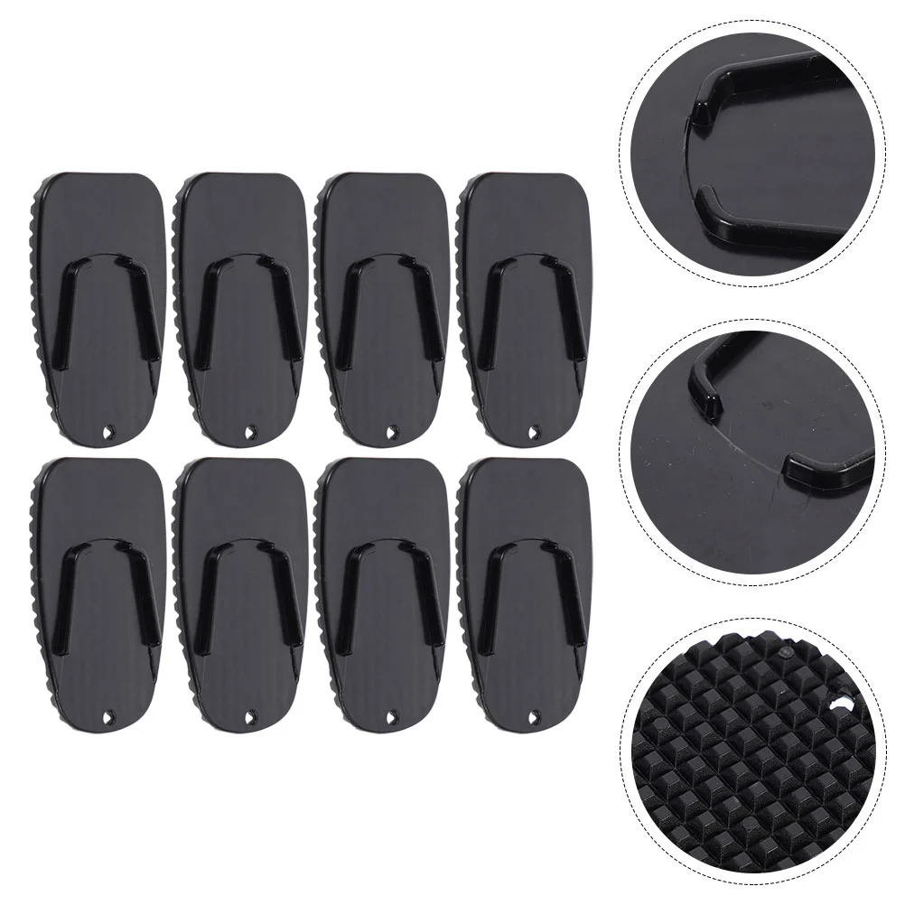 

8 Pcs Motorcycle Mats Kickstand Side Support Plates Bracket Pad 9X57X08CM Motorbike Replacement Pads Black Supplies Cushions