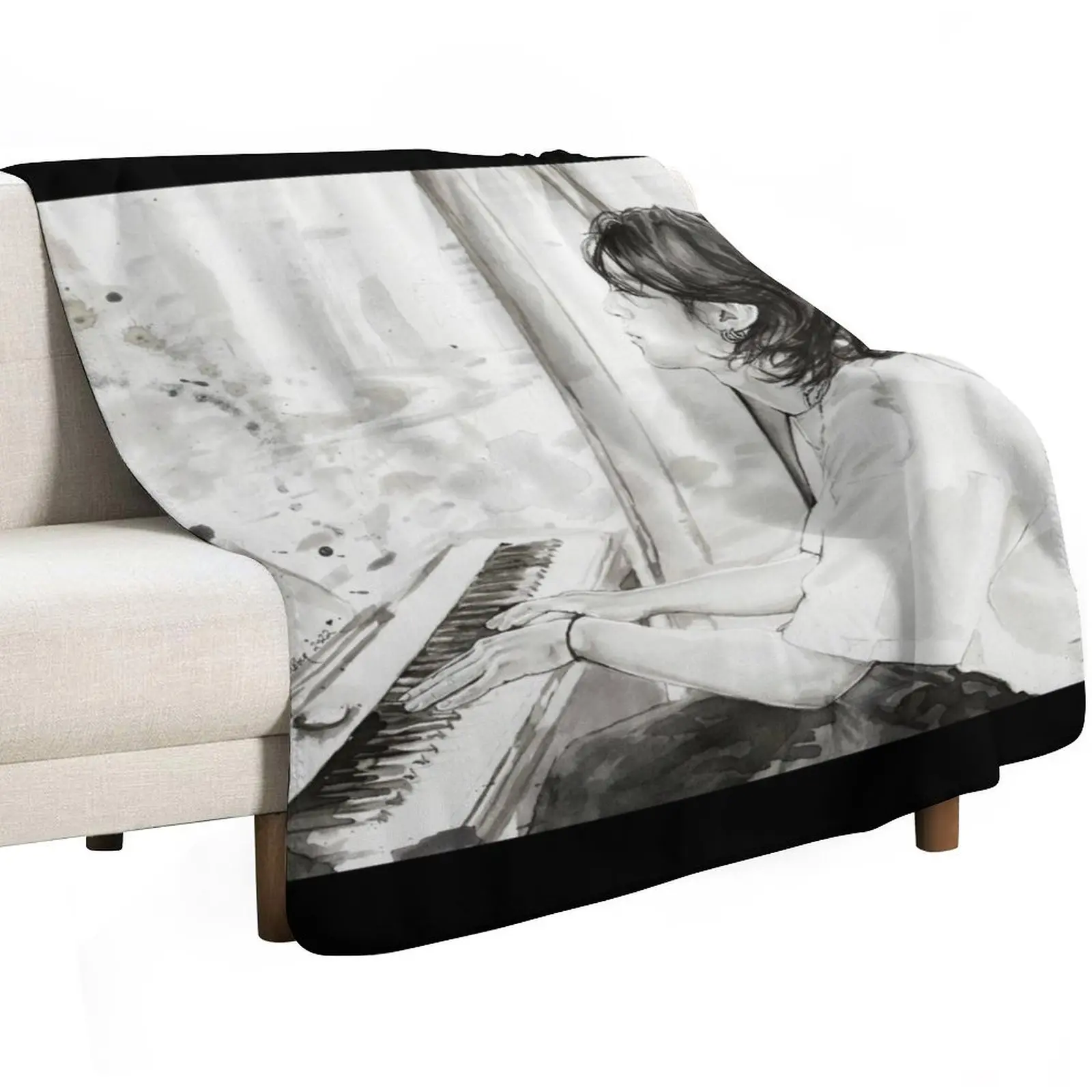 Merry Christmas Mr. Min Throw Blanket Cute Blankets For Sofas Luxury Flannel Fabric Blankets For Bed Plaid Blankets