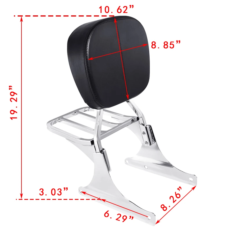 Low Backrest Sissy Bar w/Luggage Rack For Harley Softail 1984-2017 FLSTF FLSTC FXSTB Heritage FLSTC 2006-2017 Fat boy Motorcycle