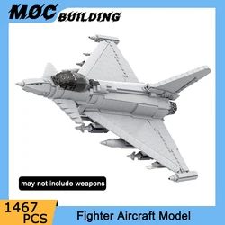 MOC Military Series War Weapon Eurofighter Typhoon Fighter Building Block Aircraft Model Toys Educational Bricks Collection Gift