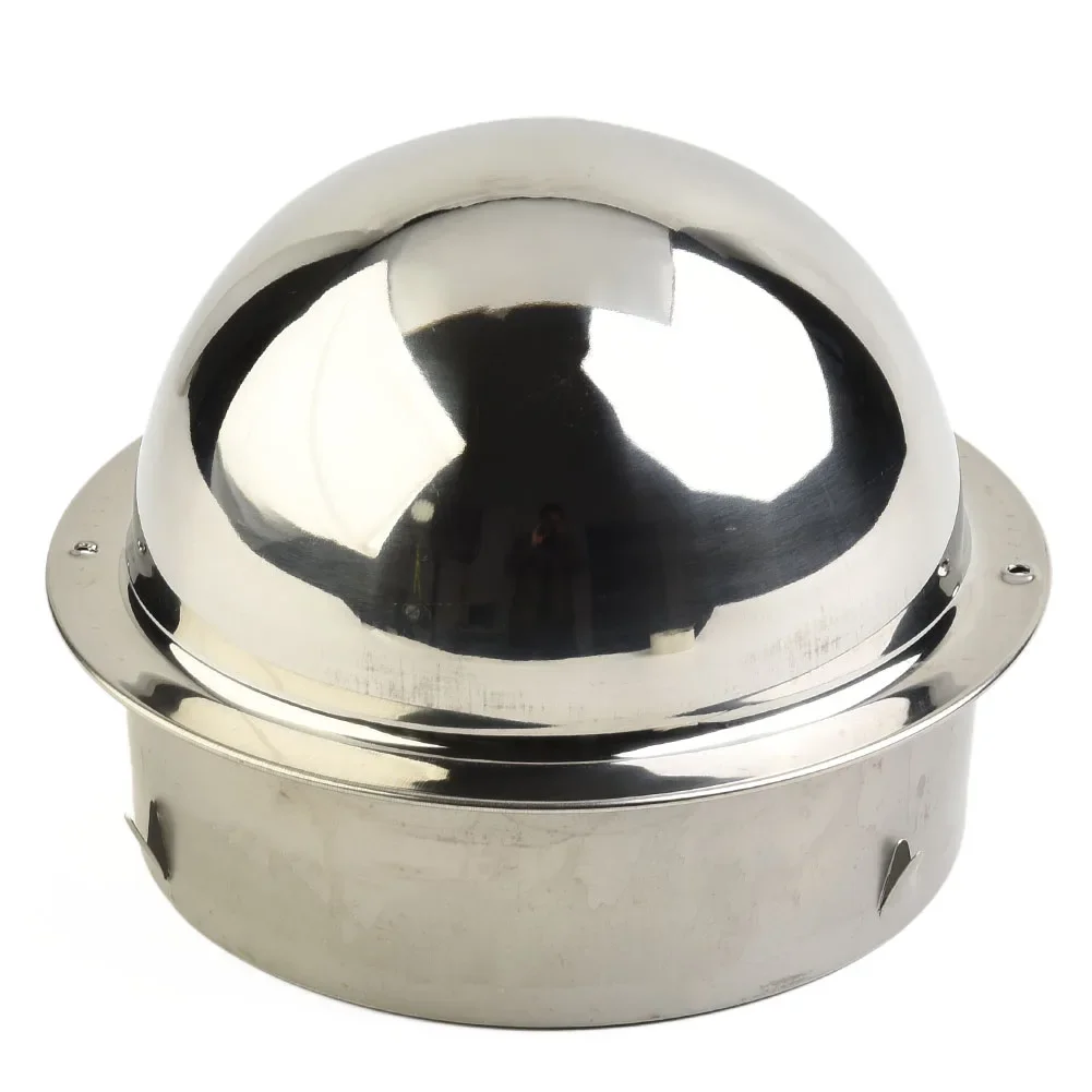 Stainless Steel Exhaust Cap Rain Cap Wall Vent Outlet Air Vent Grille Bathroom Vents Extractors Round Brushed Bull Nosed