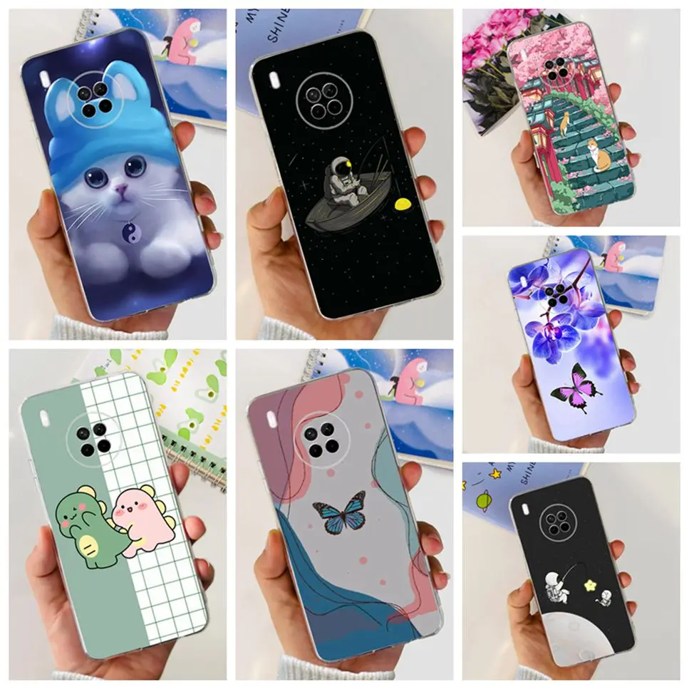 For Huawei Y9a FRL-22 Case Cute Cartoon Dinosaur Astronaut TPU Soft Silicone Cover For Huawei Y9A 6.63