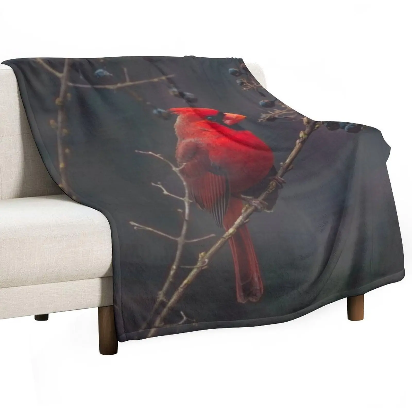 

Male Cardinal Throw Blanket Flannels Soft Beds Fashion Sofas warm for winter Blankets