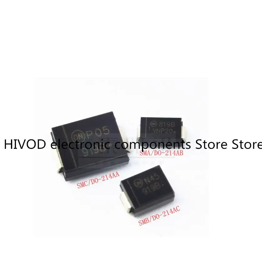 50PCS bidirecional P6SMB51CA P6SMB56CA P6SMB62 CA P6SMB68CA P6SMB75CA P6SMB82CA P6SMB91CA Pacote SMB TVS Diodo SMD